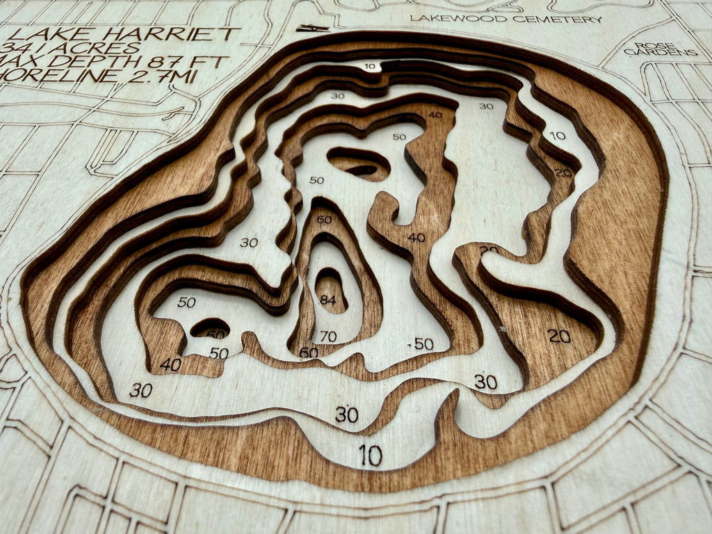 Metro lakes detail: connected system in wood layers