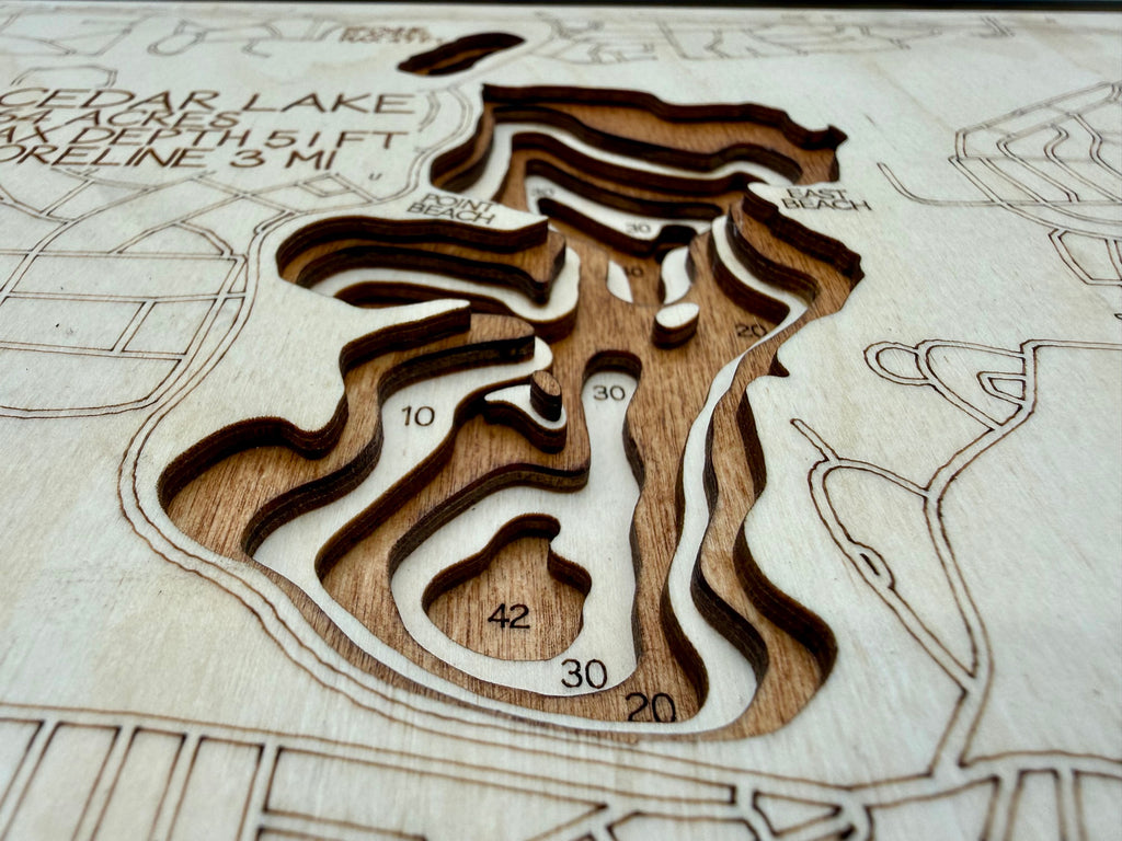 Metro lakes detail: precision laser work