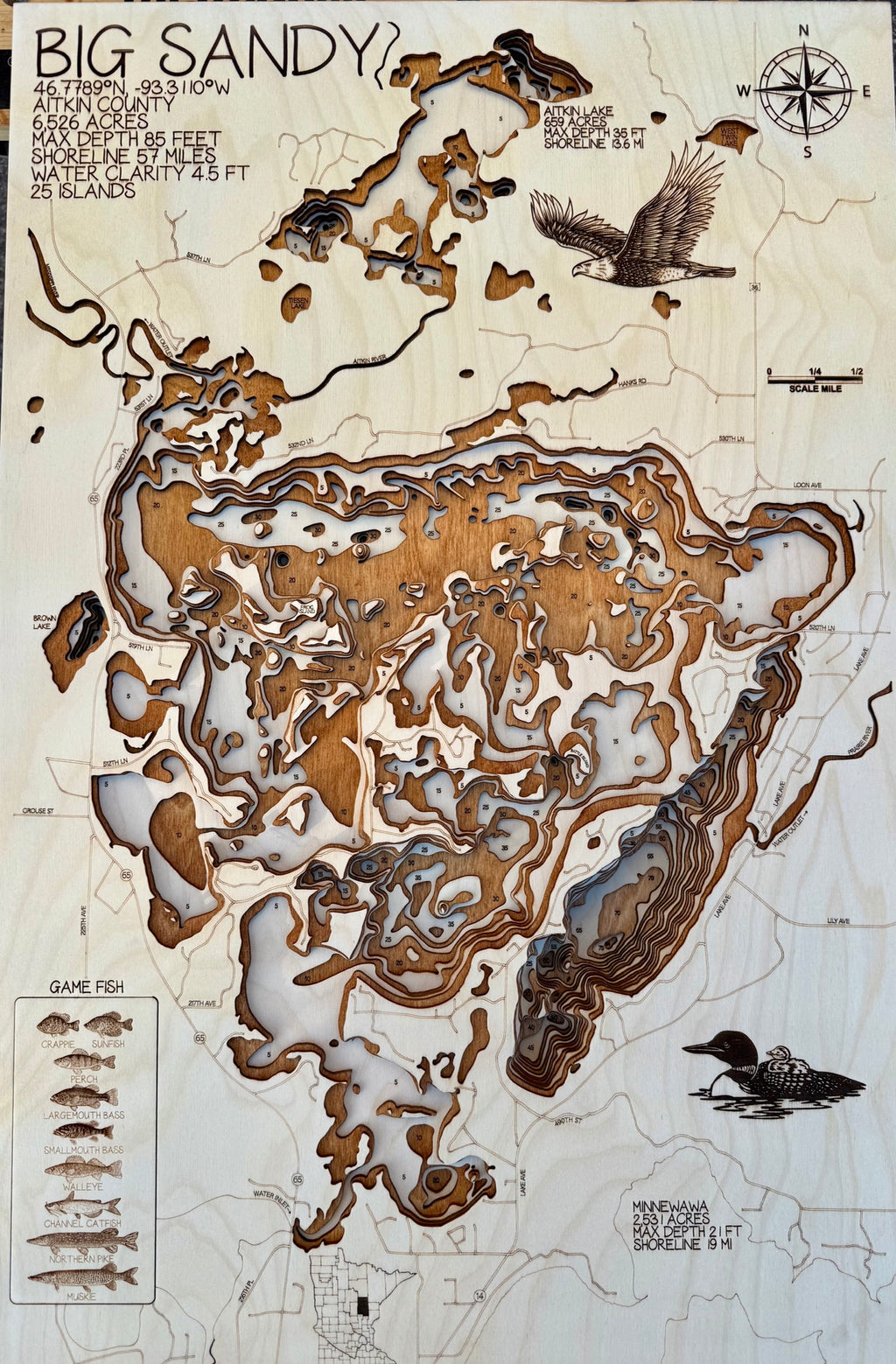 Big Sandy Lake – so much structure it required 12 layers – by Laser Lakes