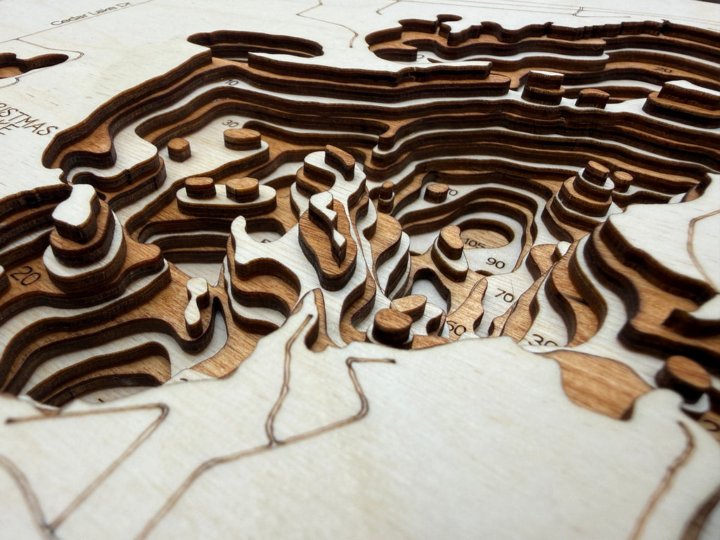 Cedar Lake detail: flowing shape in wood layers