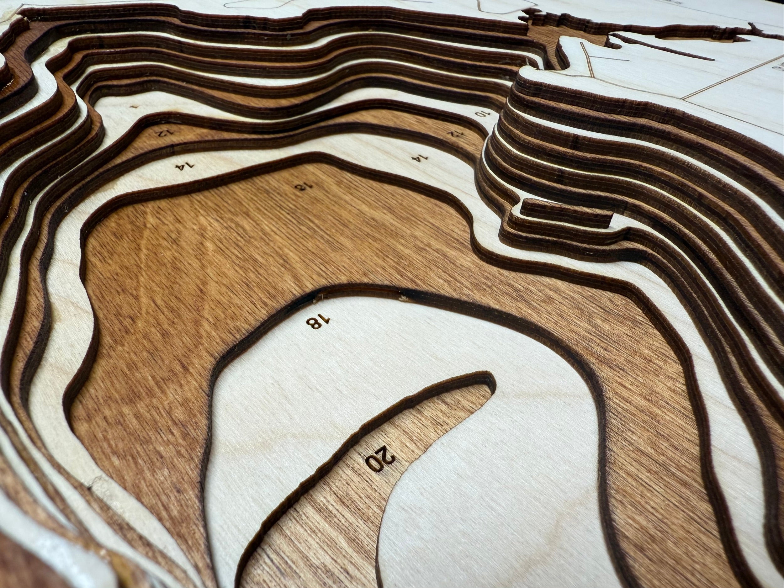 Chisago detail: layers show beautiful lake shape