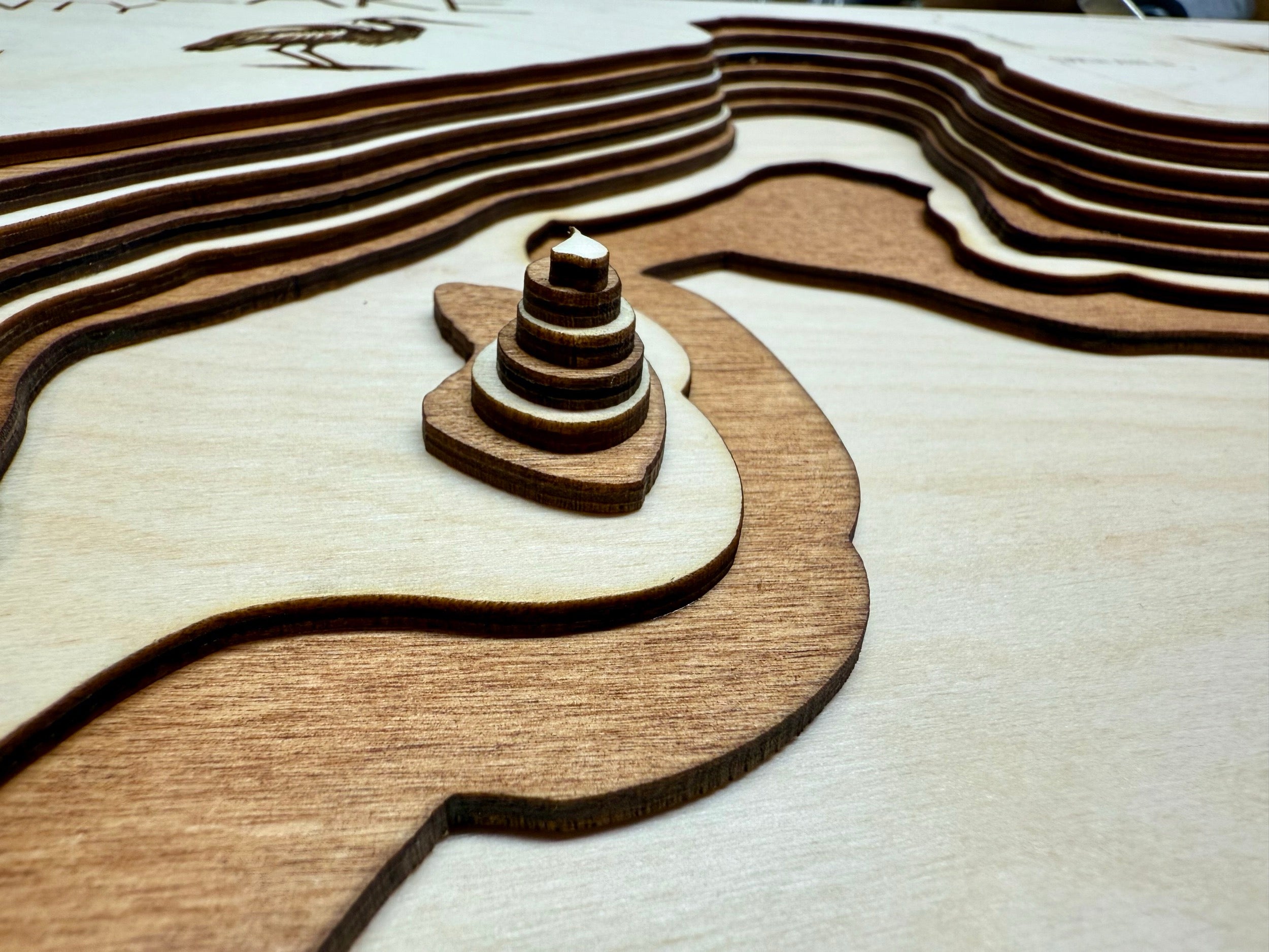 Diamond Hennepin detail: close-up of laser work