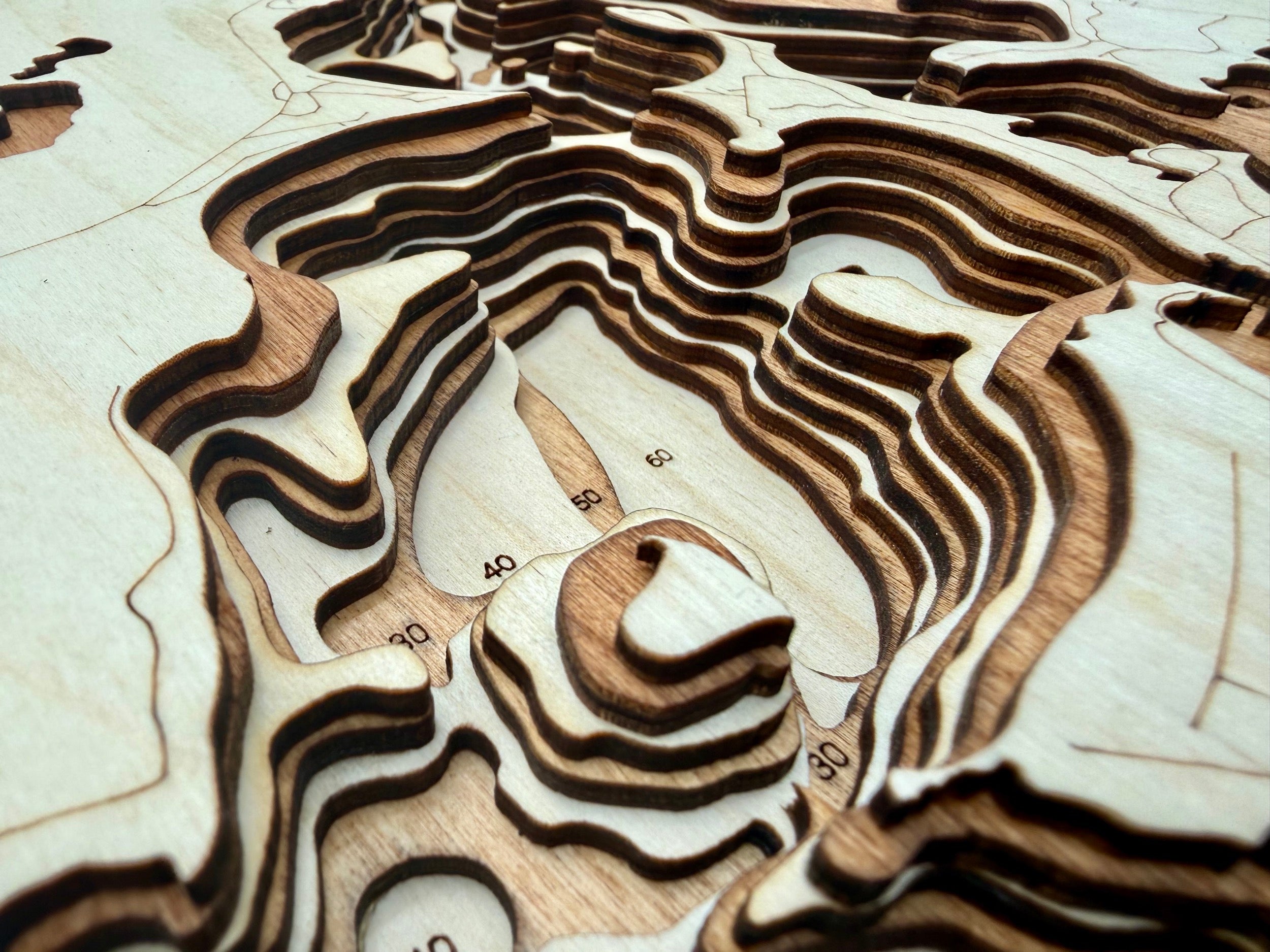 Gull Lake detail: fine laser-cut work