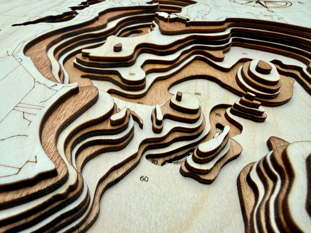Gull Lake detail: precision wood layering