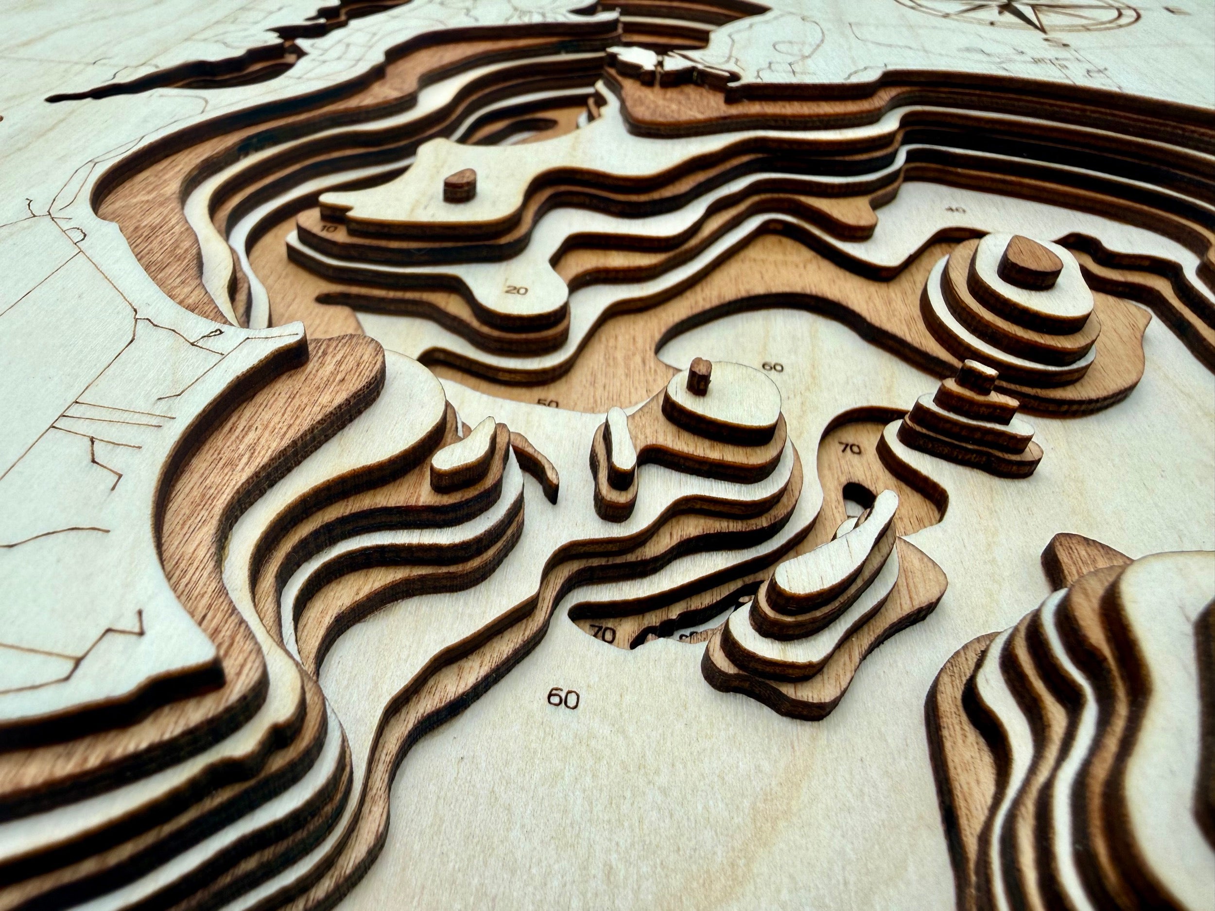 Gull Lake detail: precision wood layering