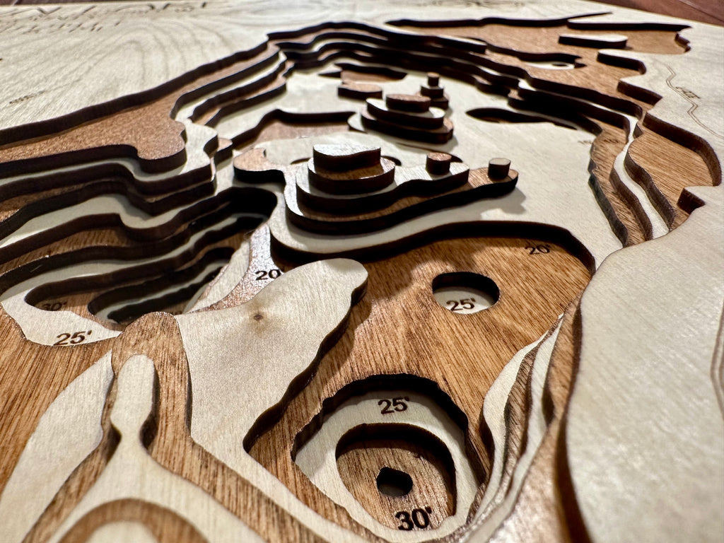 Gun Lake detail: precision laser cuts