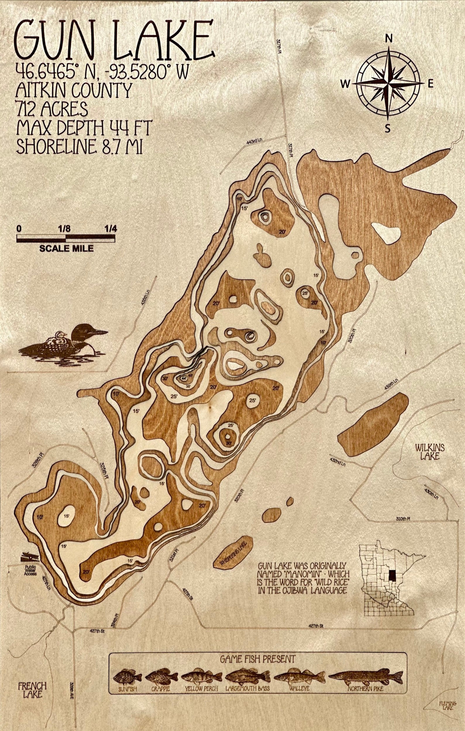Gun Lake – early commission near my cabin – Aitkin County by Laser Lakes