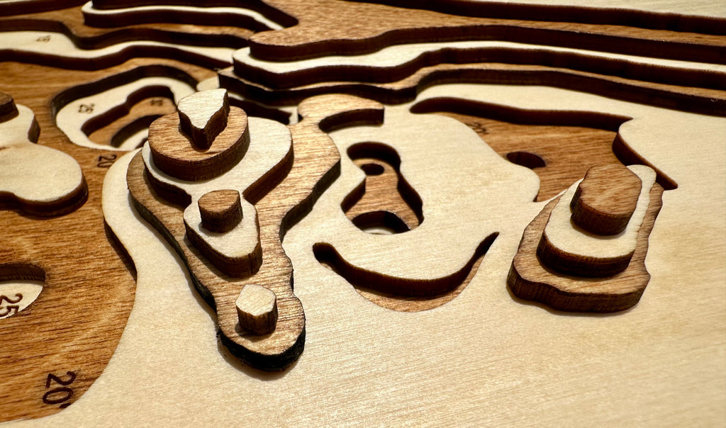 Gun Lake detail: fine wood layering