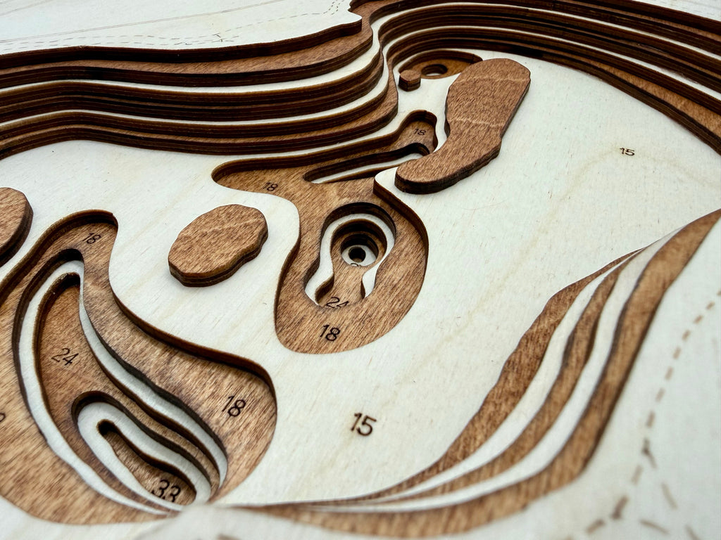 Hiawatha and Nokomis detail: fine wood layering