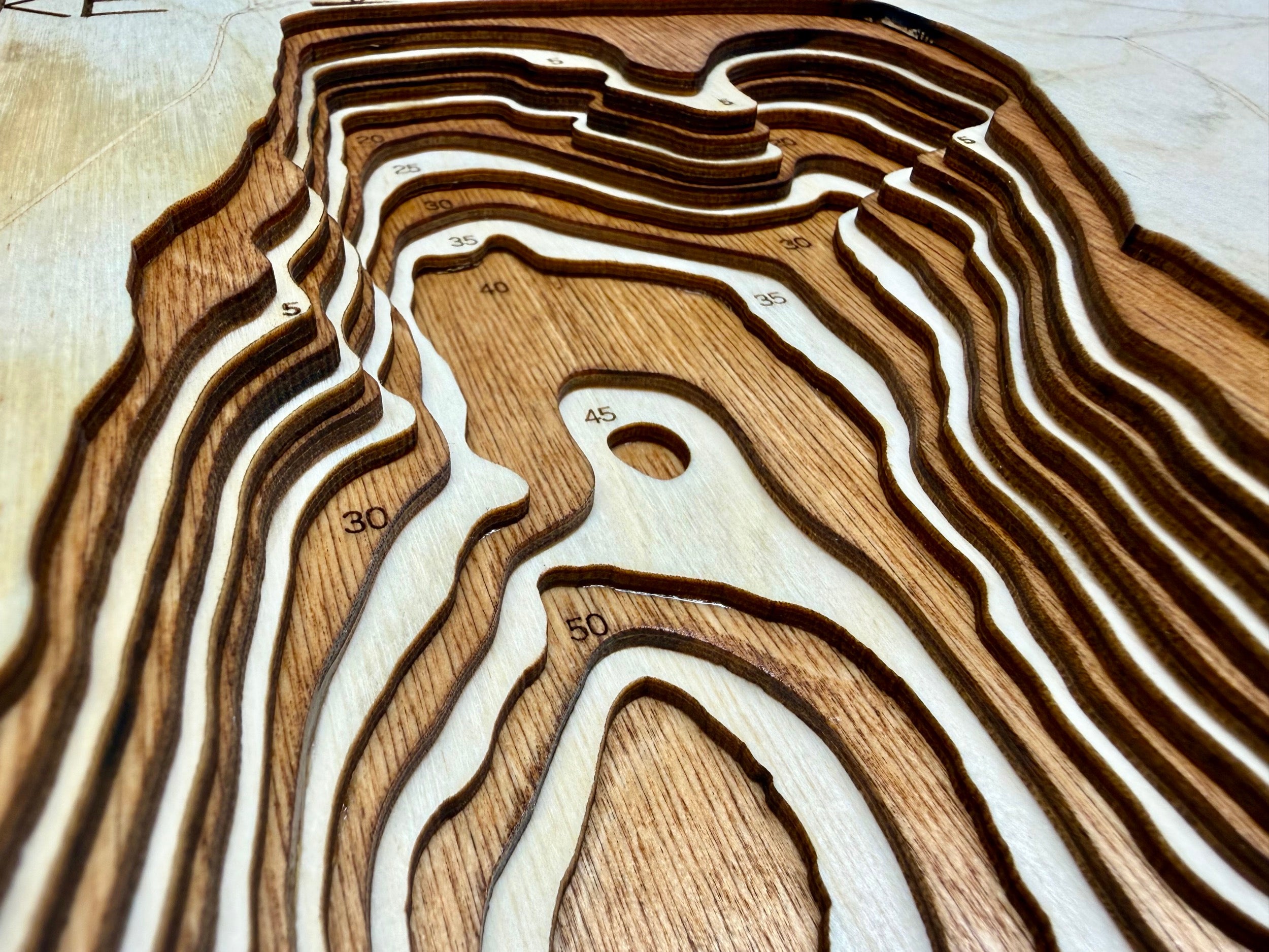 Long Lake Todd detail: layered 5-foot increments