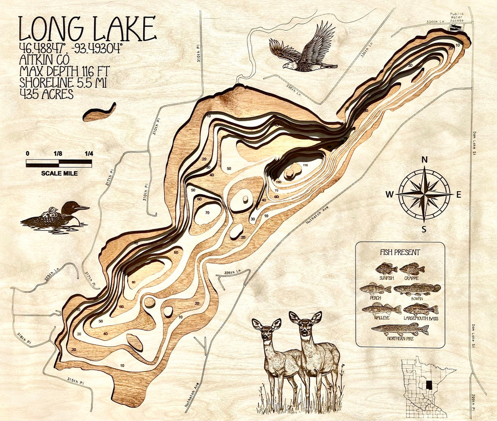 Long Lake – near Glen – 116 feet deep – Aitkin County by Laser Lakes