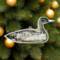 Loon in tree with buck and doe – Minnesota state bird ornament by Laser Lakes