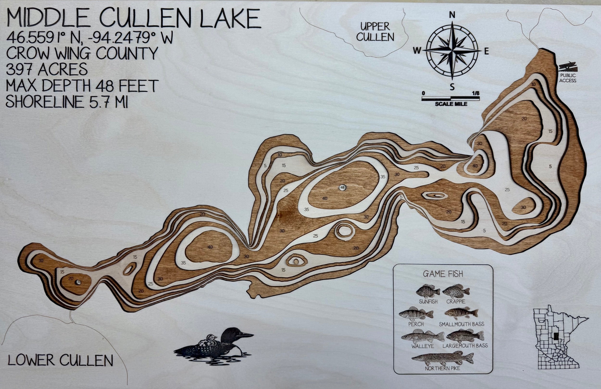 Middle Cullen Lake – for friend Dave – Crow Wing County by Laser Lakes