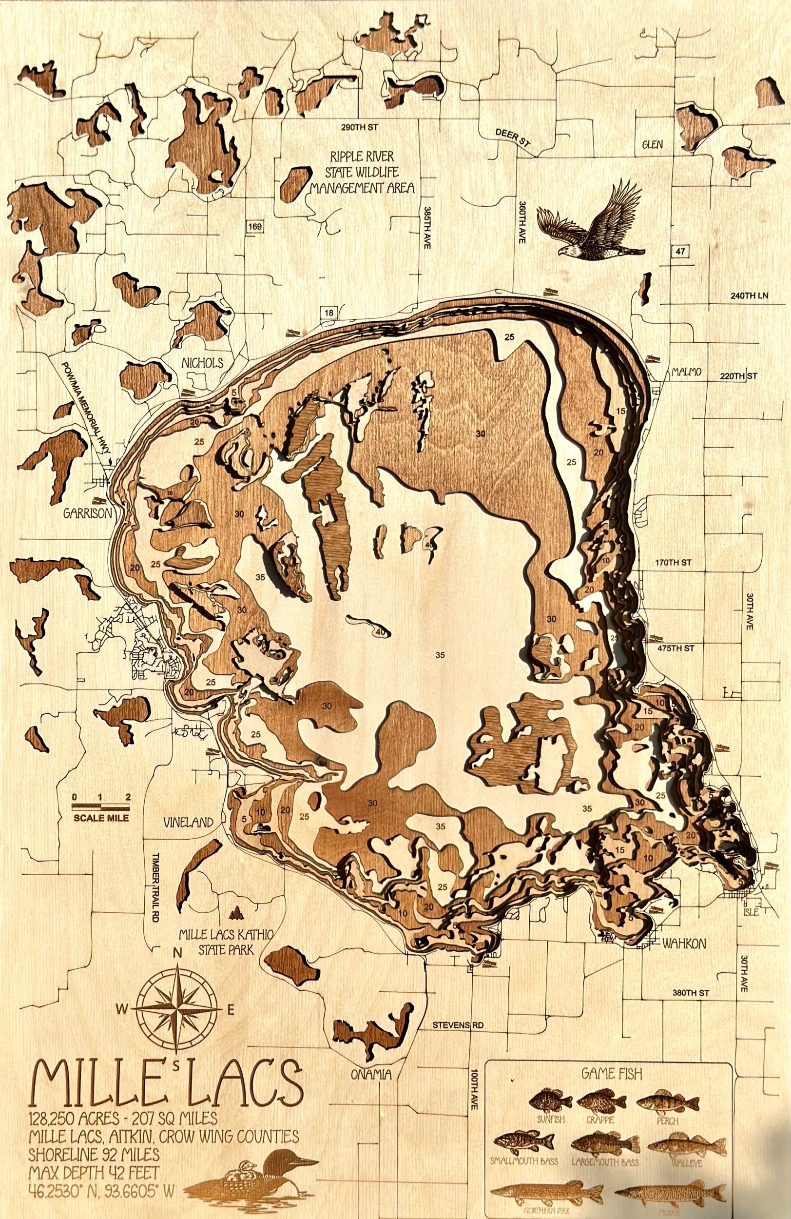 Mille Lacs Lake – 132,500 acres – destination water – Aitkin County by Laser Lakes