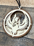 Minnesota Strong Ornament detail showing laser-engraved loon bird design