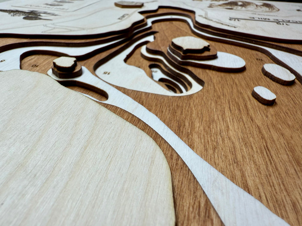 Ninemile Lake Minnesota wood topographic map with detailed contours