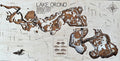 Orono Lake Brian Sherburne County Minnesota laser-cut wood topographic depth map