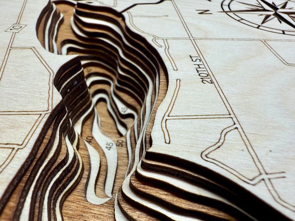 Osakis Lake Minnesota wood topographic map detail with depth contours