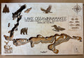 Ossawinnamakee Lake Crow Wing County Minnesota layered wood topographic map with depth contours