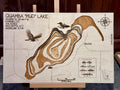 Quamba Mud Lake Kanebec County Minnesota laser-cut wood topographic map