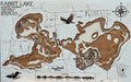 Rabbit Lake Crow Wing County Minnesota laser-cut wood topographic depth map