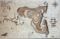 Rice Lake Maple Grove Hennepin County Minnesota laser-cut wood topographic map