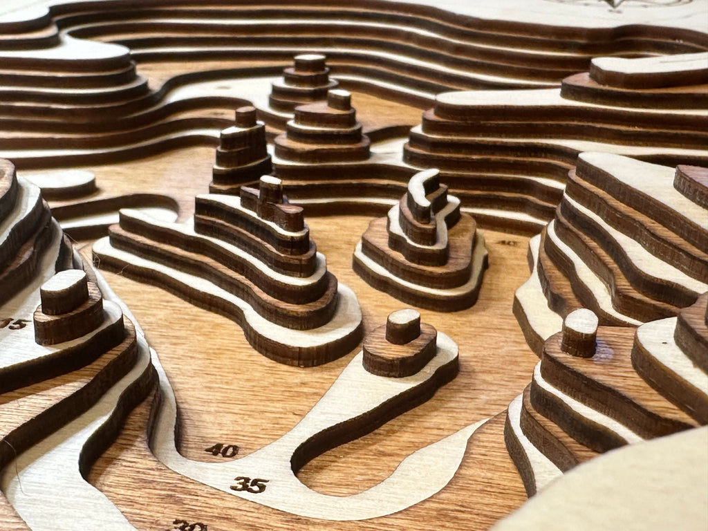 Serpent Lake Minnesota wood topographic map detail with depth contours