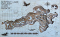 Serpent Lake Aitkin County Minnesota laser-cut wood topographic depth map