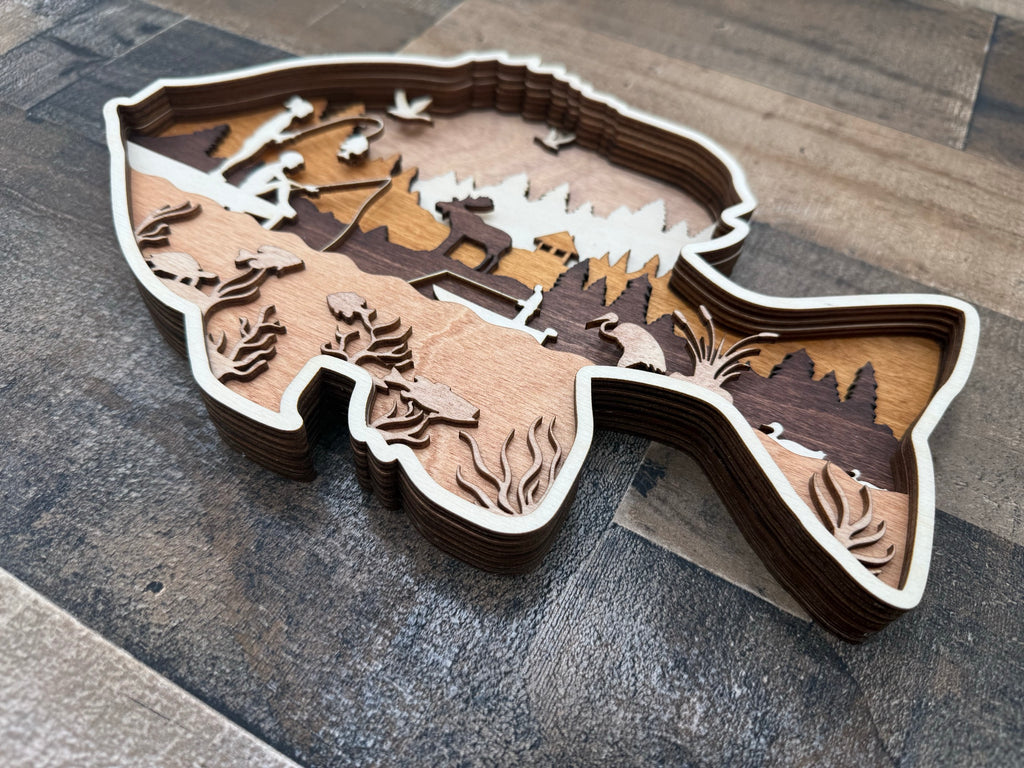 Summer Sunny wall art detail – layered Baltic Birch, laser cut | Laser Lakes