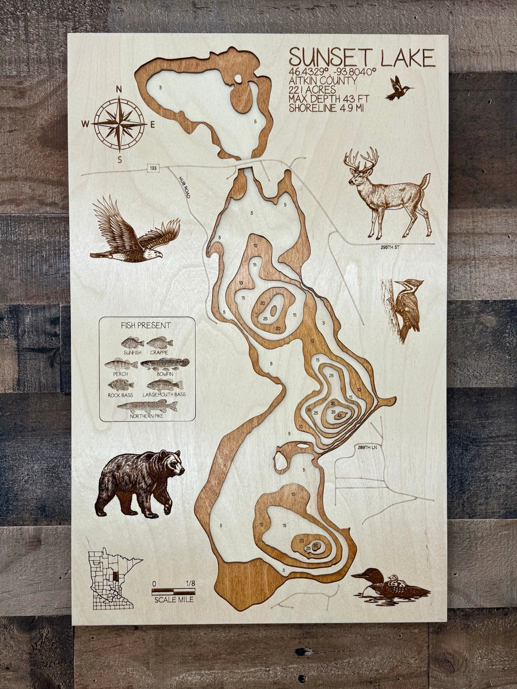 Sunset Lake Map - Aitkin County - Minnesota