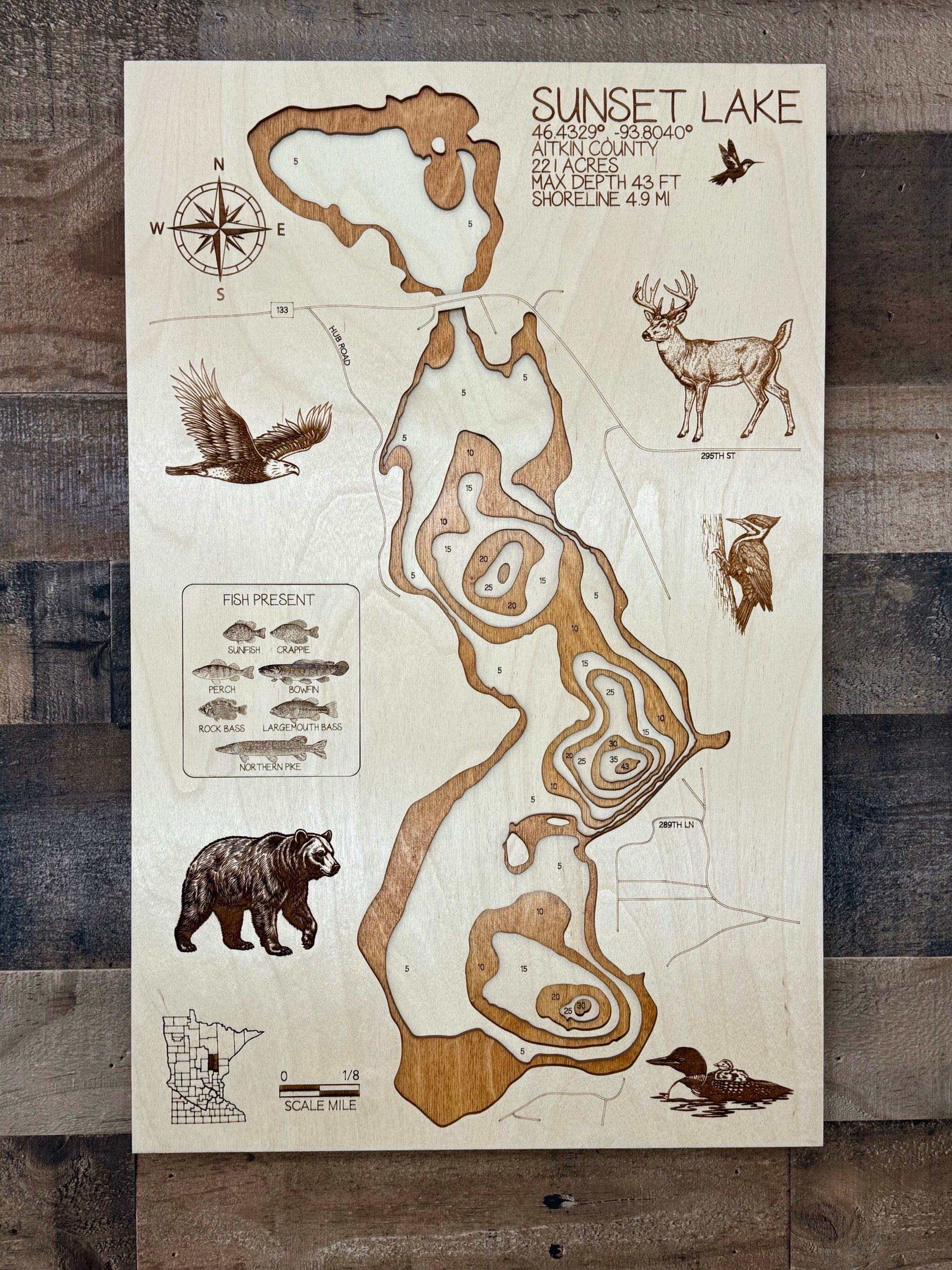 Sunset Lake Map - Aitkin County - Minnesota