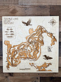 Ten Mile Lake Cass County Minnesota laser-cut wood topographic depth map
