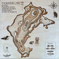 Thornton Lake Aitkin Minnesota laser-cut wood topographic depth map