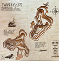 Twin Lakes Nisswa Crow Wing County Minnesota laser-cut wood topographic map
