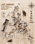 Wabana Lake Itasca County Minnesota laser-cut wood topographic depth map