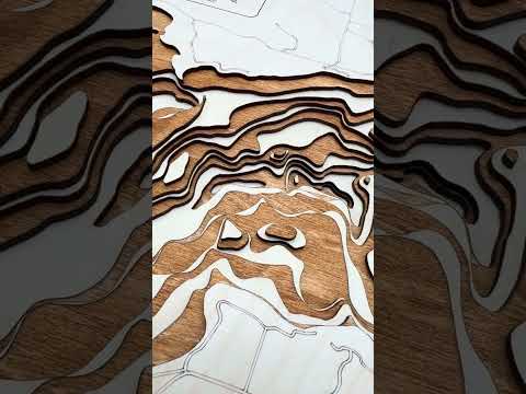 Ten Mile Lake depth map detail – layered Baltic Birch, laser cut | Laser Lakes