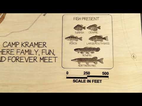 Turner Lake depth map detail – layered Baltic Birch, laser cut | Laser Lakes