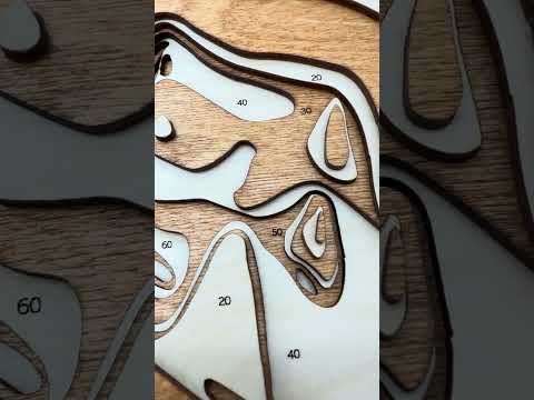 Miltona Lake depth map detail – layered Baltic Birch, laser cut | Laser Lakes